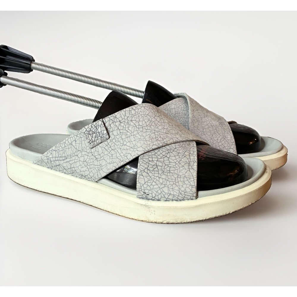 Ecco Flowt LX Slides Slip On Platform Comfort Sandals Gray Womens 40 US 9 / 9.5